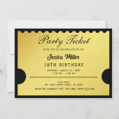 Invitation de billets Golden Party (Devant)