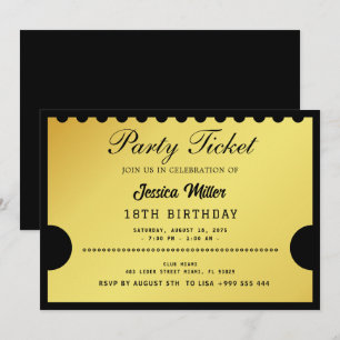Invitation de billets Golden Party