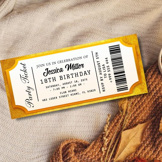 Invitation de billets Golden Party