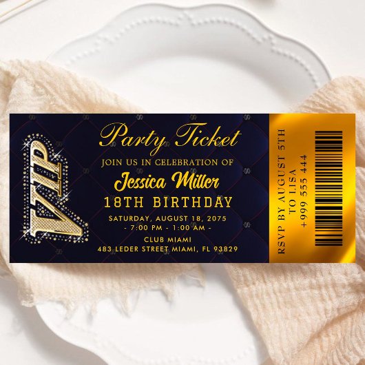 Invitation de billets Golden Party