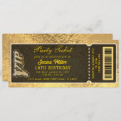 Invitation de billets Golden Party (Devant / Derrière)