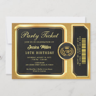 Invitation de billets Golden Party