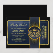 Invitation de billets Golden Party (Devant / Derrière)