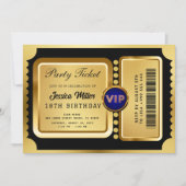 Invitation de billets Golden Party (Devant)