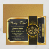 Invitation de billets Golden Party (Devant / Derrière)