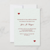 Invitation de bingo-test de Fête de la mariée (Dos)