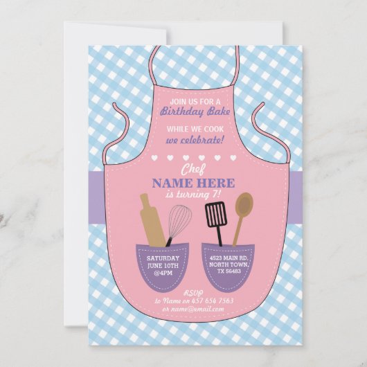 Invitation de biscuits de filles de fête (Devant)