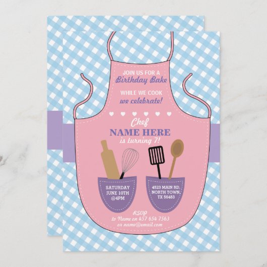 Invitation de biscuits de filles de fête (Devant / Derrière)