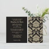 Invitation de Black and Ivory Mariage damassé (Debout devant)