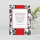 Invitation de Black and Red Mariage damassé (Debout devant)