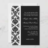 Invitation de Black and White Mariage damassé (Devant)