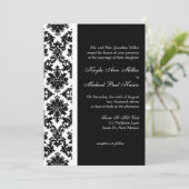 Invitation de Black and White Mariage damassé (Debout devant)