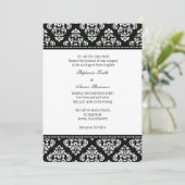 Invitation de Black and White Mariage damassé (Debout devant)