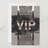 Invitation de Black & Faux Metallic VIP Party (Devant)