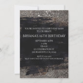 Invitation de Black & Faux Metallic VIP Party (Dos)