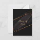 Invitation de Black Grad Party encadrée en or (Dos)
