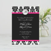 Invitation de Black Hot Pink Mariage damassé (Debout devant)