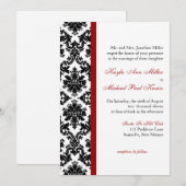 Invitation de Black Mariage damassé (Devant / Derrière)