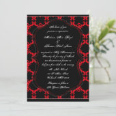 Invitation de Black, Red et White Mariage damassé (Debout devant)