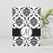 Invitation de Black Vintage Mariage damassé (Debout devant)