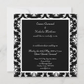 Invitation de Black White Mariage damassé (Dos)