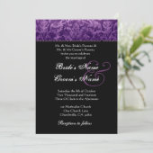 Invitation de Black White Mariage damassé (Debout devant)