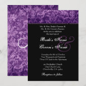 Invitation de Black White Mariage damassé (Devant / Derrière)