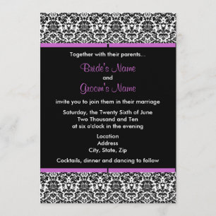 Invitation de Black & White Mariage damassé