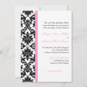 Invitation de Black White Pink Mariage damassé (Devant)