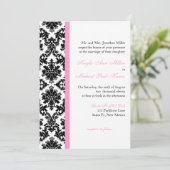 Invitation de Black White Pink Mariage damassé (Debout devant)