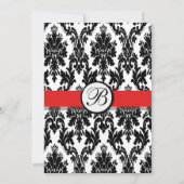 Invitation de Black White Red Mariage damassé (Dos)