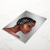 Invitation de Black Woman Birthday Party Foil (Rotation)