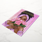 Invitation de Black Woman Birthday Party Foil (Rotation)