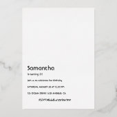 Invitation de Black Woman Birthday Party Foil (Verso)