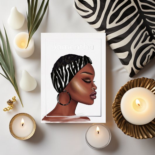 Invitation de Black Woman Birthday Party Foil