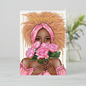 Invitation de Black Woman Birthday Party Foil (Debout devant)