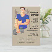 Invitation de bleu d'homme de muscle (Debout devant)