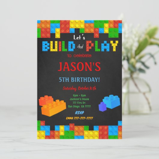 Invitation de bloc modifiable (Debout devant)