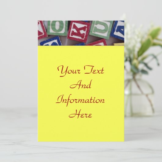 Invitation de blocs de construction (Debout devant)