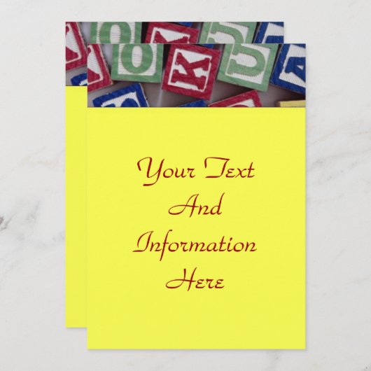 Invitation de blocs de construction (Devant / Derrière)