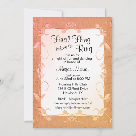 Invitation de Blond Haired Bachelorette Party (Dos)