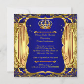 Invitation de Blonde Blonde Bleu Baby shower Princ (Dos)