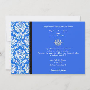 Invitation de Blue Classic Mariage damassé