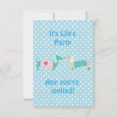 Invitation de Blue Dachshund Party (Devant)