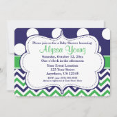 Invitation de Blue Green Pois Chevron (Devant)