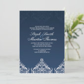 Invitation de Blue Mariage damassé (Debout devant)