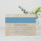Invitation de Blue Rustic Mariage damassé (Debout devant)