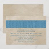 Invitation de Blue Rustic Mariage damassé (Devant / Derrière)