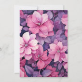 Invitation De Blush À Currant Rouge Floral Printemps Mariage (Dos)