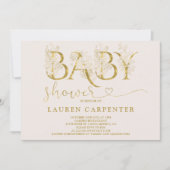 Invitation de Blush et Baby shower Gold (Devant)